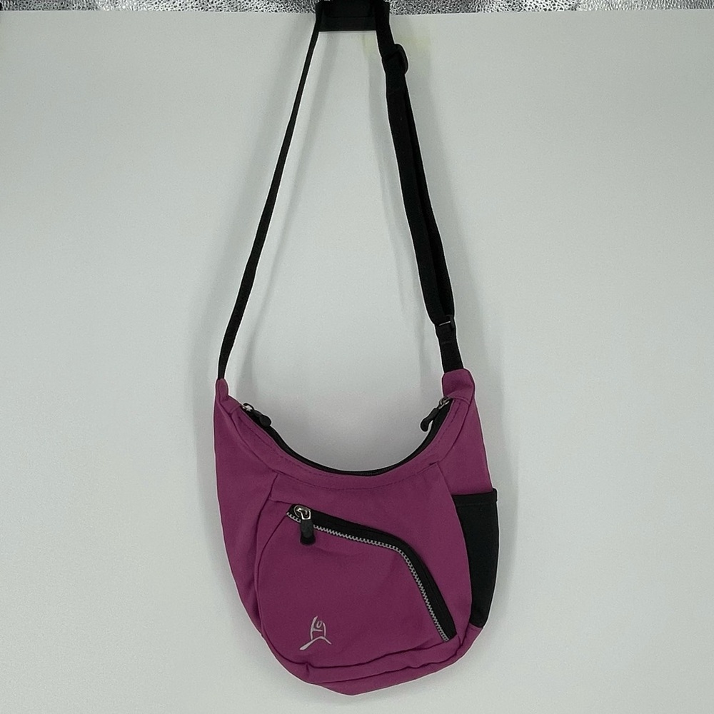 OVERLAND EQUIPMENT Pink Canvas Crossbody Travel Logo Hiking Shoulder Bag Purse
